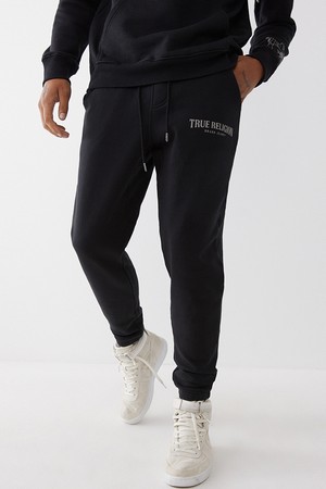 [TRUE RELIGION] REFLECTIVE ARCH LOGO JOGGER_105586_JET BLACK