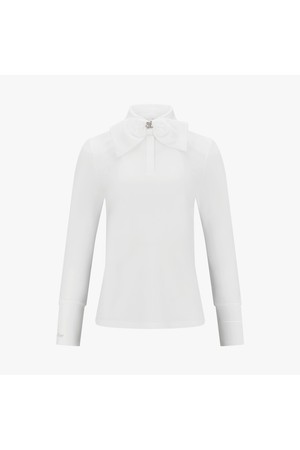 앞 리본 티셔츠 (아이보리)_IVORY-a