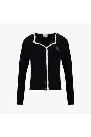 오픈 카라 케이블 가디건 (블랙)_BLACK-a