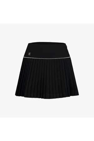 [FL시그니처]진주 플레어 플리츠 스커트 (블랙)_BLACK-a