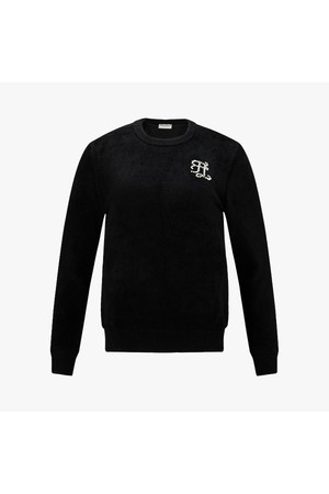 진주 로고 플러피 방풍 니트 (블랙)_BLACK-a