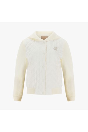 트위드 퀼팅 점퍼 (아이보리)_IVORY-a