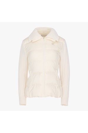 니트 카라 다운 점퍼 (크림)_IVORY-a