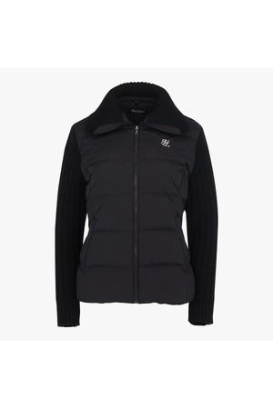 니트 카라 다운 점퍼 (블랙)_BLACK-a