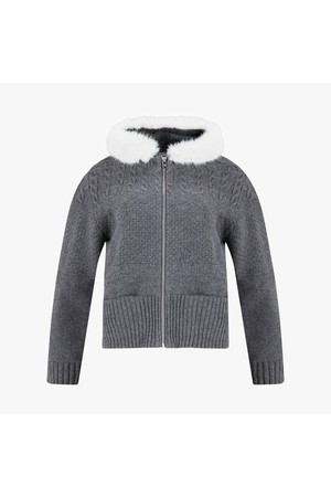 퍼 후드 집업 방풍 가디건 (차콜그레이)_GREY-a