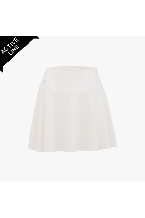 하이웨스트 저지 플레어 스커트 (화이트)_WHITE-a