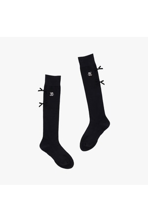 벨벳 리본 니삭스 (블랙)