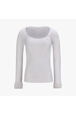 프릴 소매 냉감 이너 티셔츠 (화이트)_WHITE-a