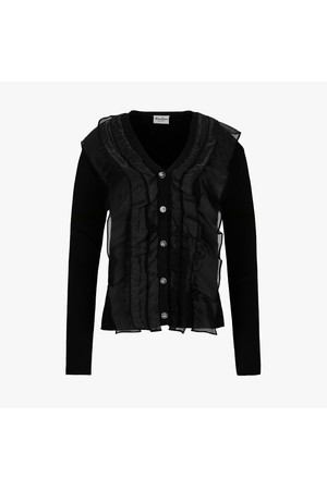 오간자 브이넥 가디건 (블랙)_BLACK-a