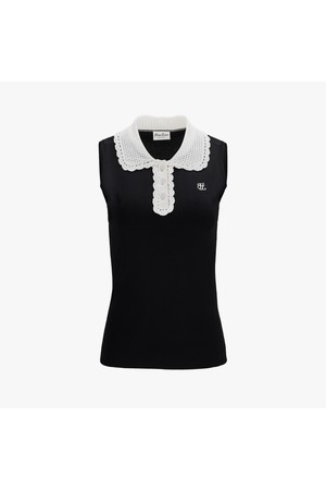 크로셰 카라 민소매 니트 (블랙)_BLACK-a