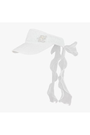 레이스 진주 오간자 바이저 (화이트)_WHITE-a