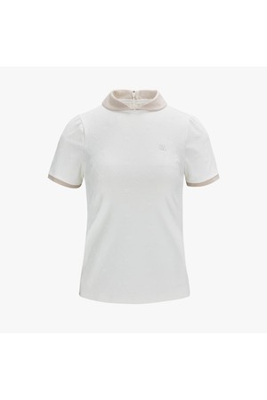 쁘띠 카라 로고 자카드 티셔츠 (화이트)_WHITE-a