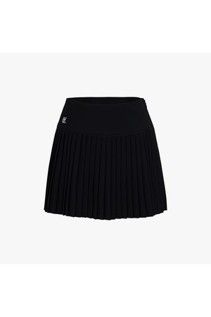 크로셰 플레어 플리츠 스커트 (블랙)_BLACK-a