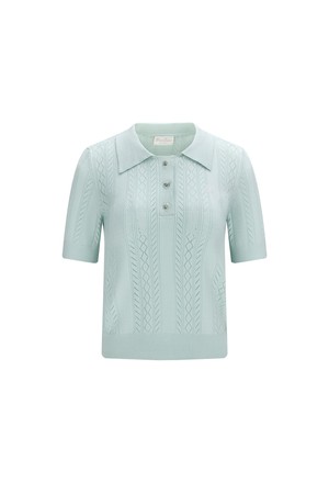 스카시 리본 버튼 반팔 니트 (민트)_GREEN-a