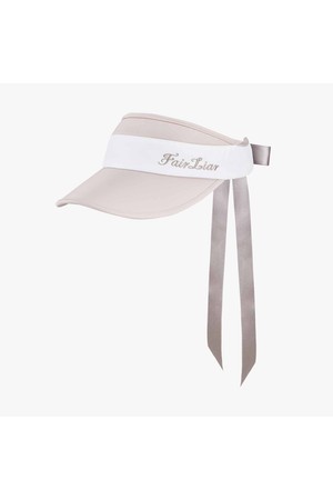 배색 리본 로고 바이저 (베이지)_BEIGE-a