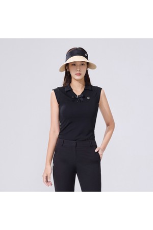 진주 리본 민소매 티셔츠 (블랙)_BLACK-a