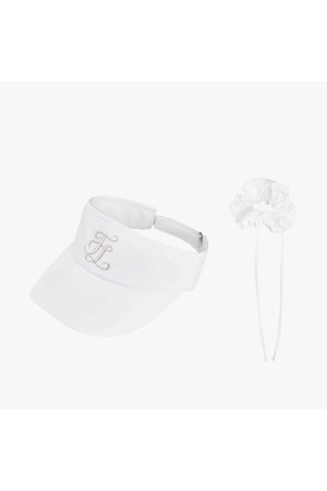 리본 미니 스크런치 바이저 (화이트)_WHITE-a