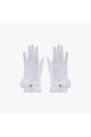 시스루 양피 리본 장갑 (화이트)_WHITE-a