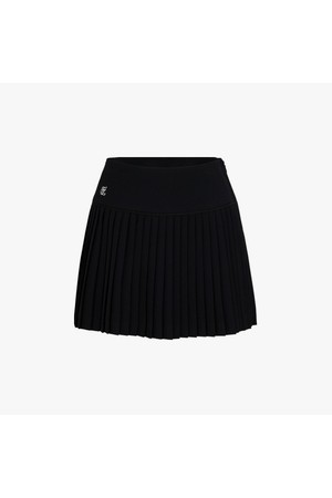 크로셰 플레어 플리츠 스커트 (블랙)