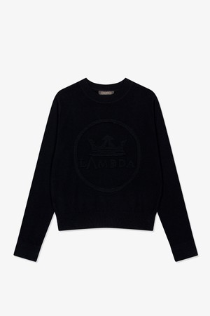 람다 여성 크라운 엠브레이스 메리노울 골프 니트 녹턴블랙 52515_BLACK-a