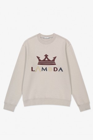 람다 남성 아트웍 스웨트셔츠 기모 클라우드그레이 52455 골프 맨투맨 긴팔 스웨트셔츠_GREY-a