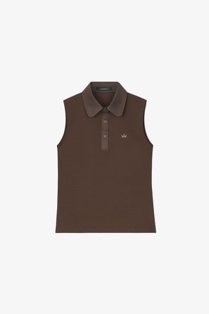 람다 여성 에투와 폴로 슬리브리스 코스모브라운 26307 골프 나시 민소매 카라셔츠_BROWN-a