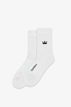 람다 남성 럭스 컴포트 삭스 MID 화이트 26977 골프 고급 패션 양말_WHITE-a