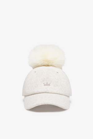 람다골프 골프모자 울 폼폼 골프캡 웜베이지멜란지 26990_BEIGE-a