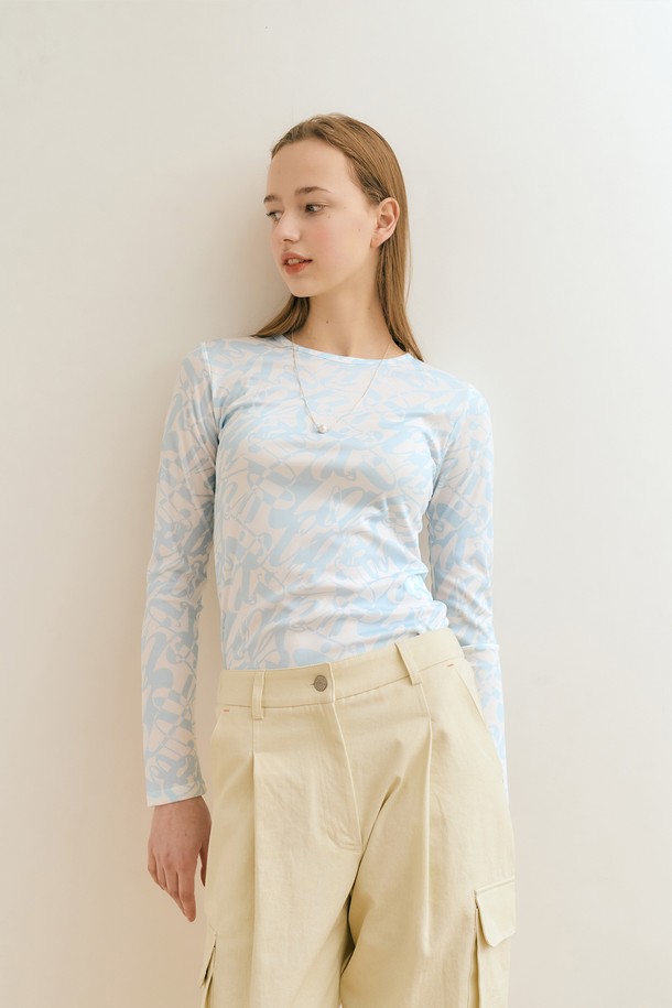 MARGARIN FINGERS - 긴소매 티셔츠 - [22SS] SPLIT T SHIRT (LIGHT BLUE)