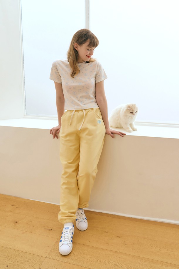 MARGARIN FINGERS - 트레이닝 팬츠/조거 - [22SS] MARGARIN SWEAT PANTS (LIGHT YELLOW)