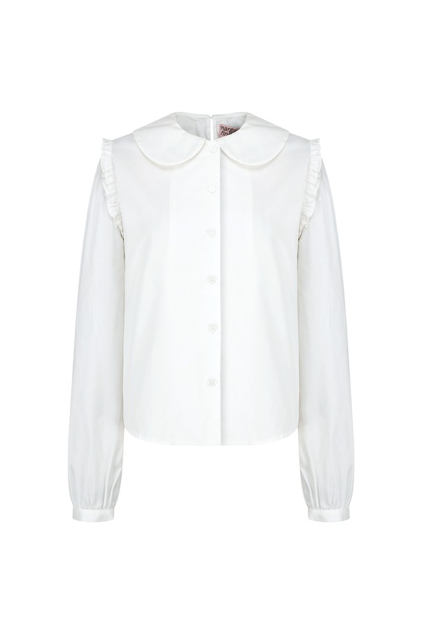 MARGARIN FINGERS - 블라우스 - [22SS] BACK RIBBON BLOUSE (WHITE)