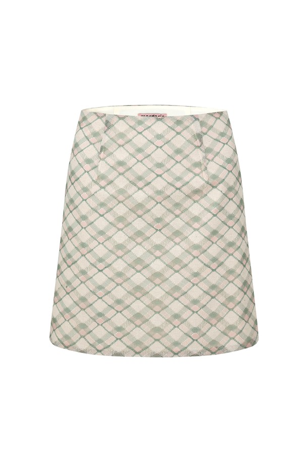 MARGARIN FINGERS - 미니스커트 - [22SS] MESH CHECK SKIRT (CREAM)