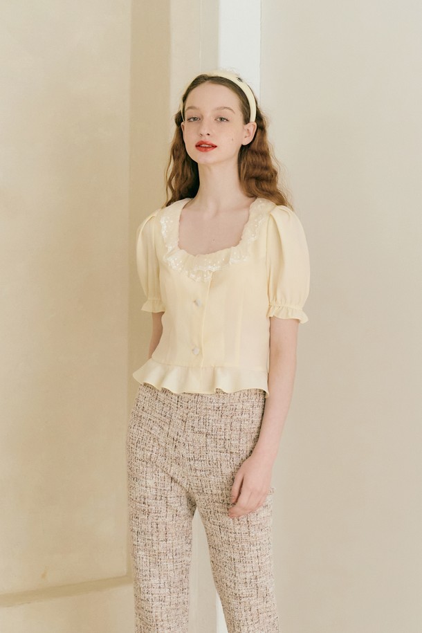 MARGARIN FINGERS - 블라우스 - [22SS] BELLE BLOUSE (LIGHT YELLOW)