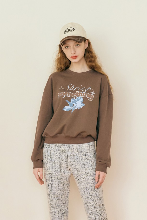 MARGARIN FINGERS - 스웻셔츠 - [22SS] SPRING SOMETHING SWEAT SHIRT (BROWN)