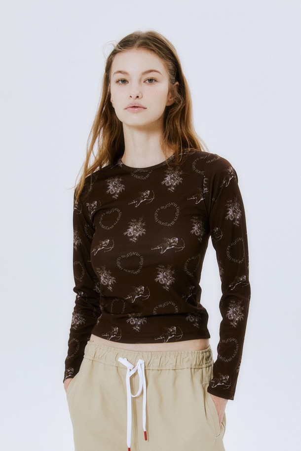 MARGARIN FINGERS - 긴소매 티셔츠 - [22FW] ANGEL T SHIRT (BROWN)