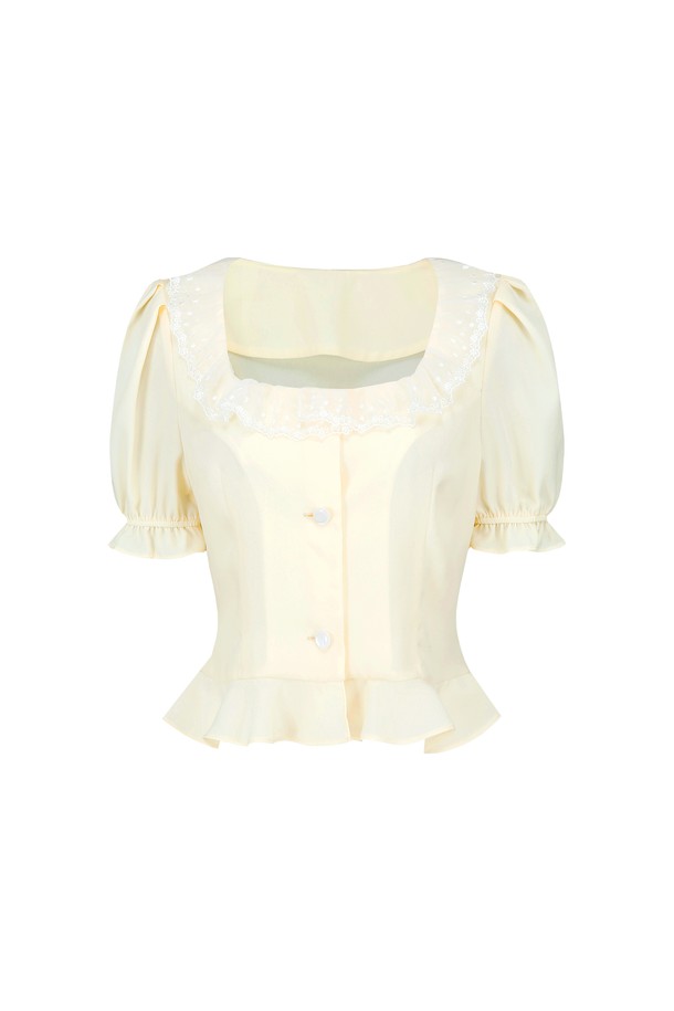 MARGARIN FINGERS - 블라우스 - [22SS] BELLE BLOUSE (LIGHT YELLOW)