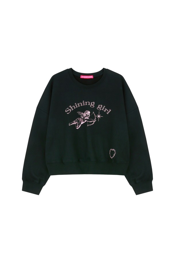 MARGARIN FINGERS - 스웻셔츠 - [22FW] SHINING GIRL SWEAT SHIRT (BLACK)