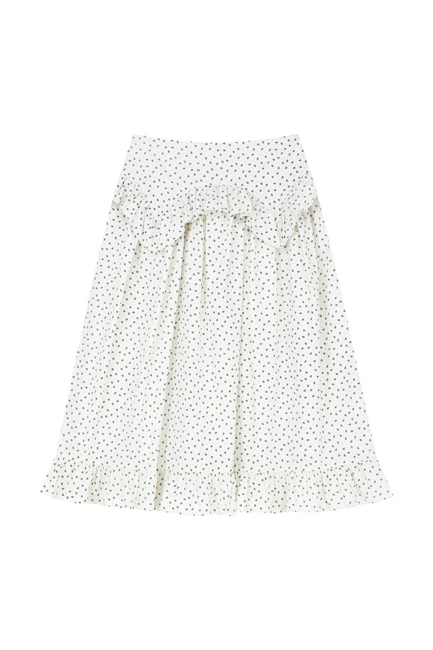 MARGARIN FINGERS - 롱스커트 - [22FW] FLORAL CORSET SKIRT (IVORY)