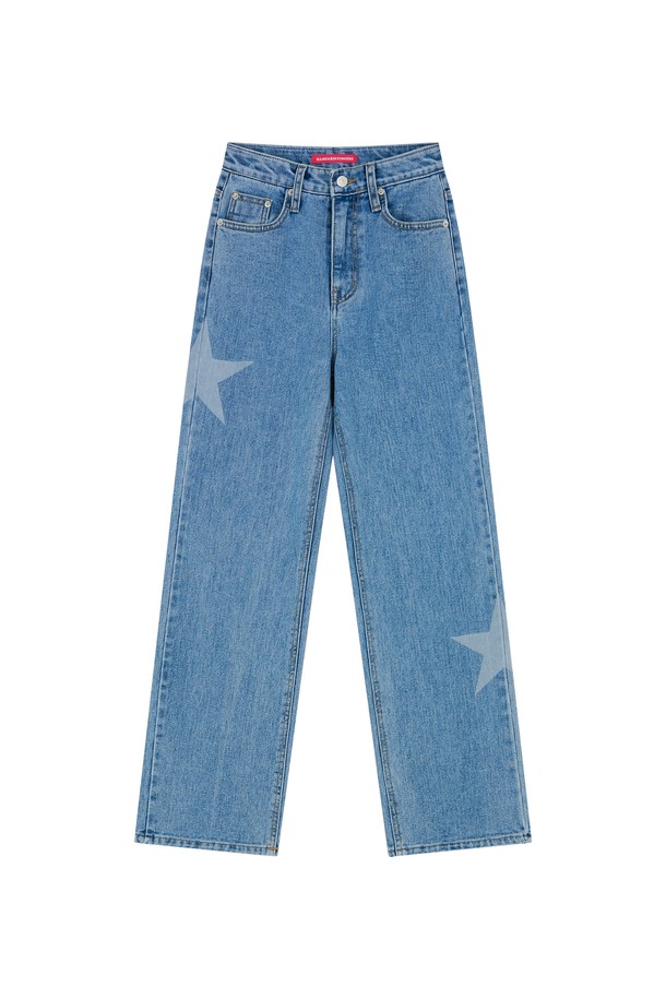 MARGARIN FINGERS - 데님 - [22FW]  STAR DENIM PANTS (LIGHT BLUE)