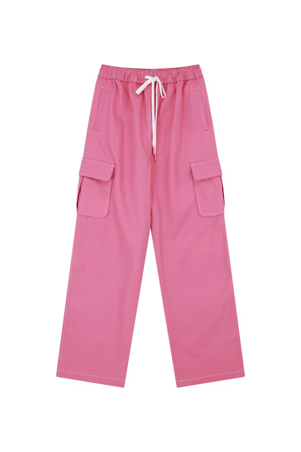 MARGARIN FINGERS - 롱/미디팬츠 - [22FW] RIBBON CARGO PANTS (PINK)