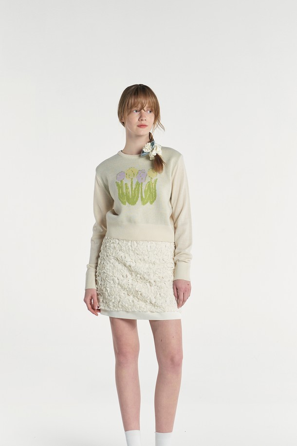 MARGARIN FINGERS - 스웨터 - [23SPRING] TULIP PULLOVER (CREAM)