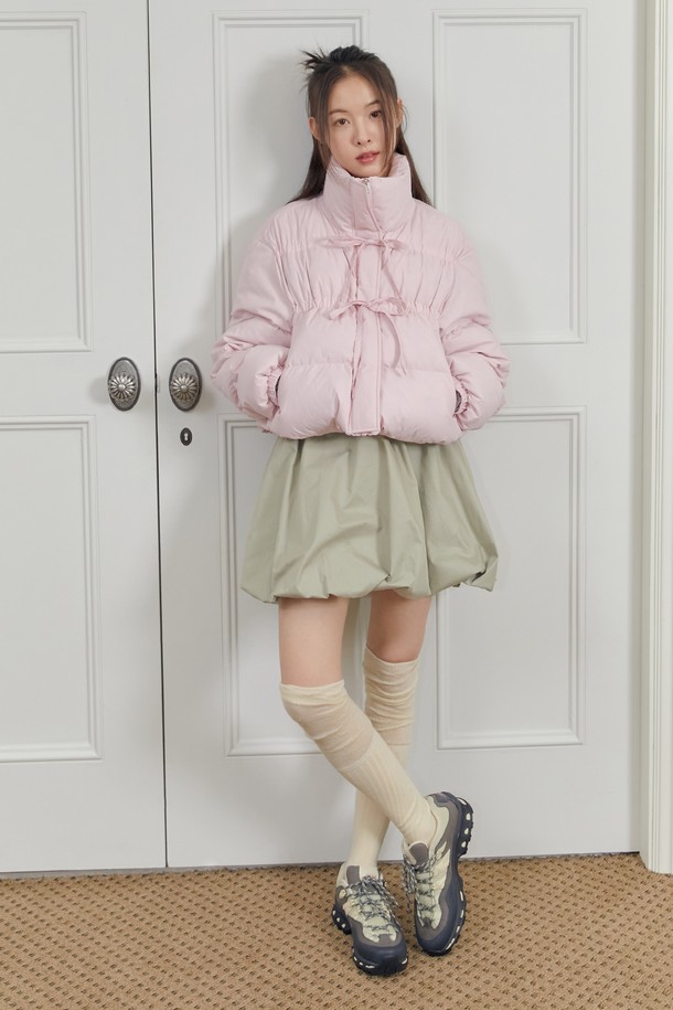 MARGARIN FINGERS - 미니스커트 - [23FW] RIBBON BALLOON SKIRT (OLIVE)