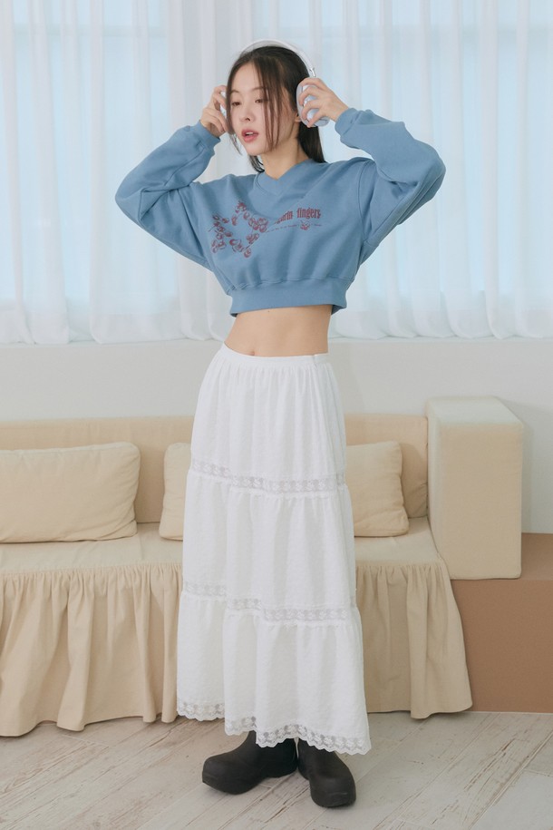 MARGARIN FINGERS - 롱스커트 - [23FW] LACE LONG SKIRT (WHITE)