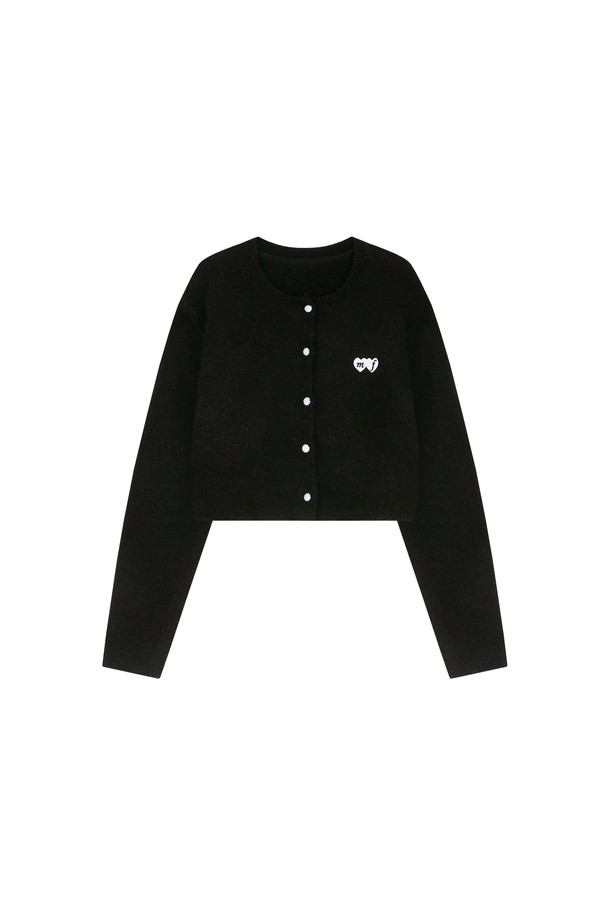 MARGARIN FINGERS - 가디건 - [23SPRING] MF BOUCLE CARDIGAN (BLACK)