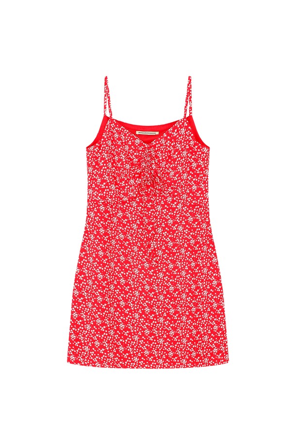 MARGARIN FINGERS - 민소매 원피스 - [23 SUMMER] FLOWER SLIP ONE-PIECE (RED)