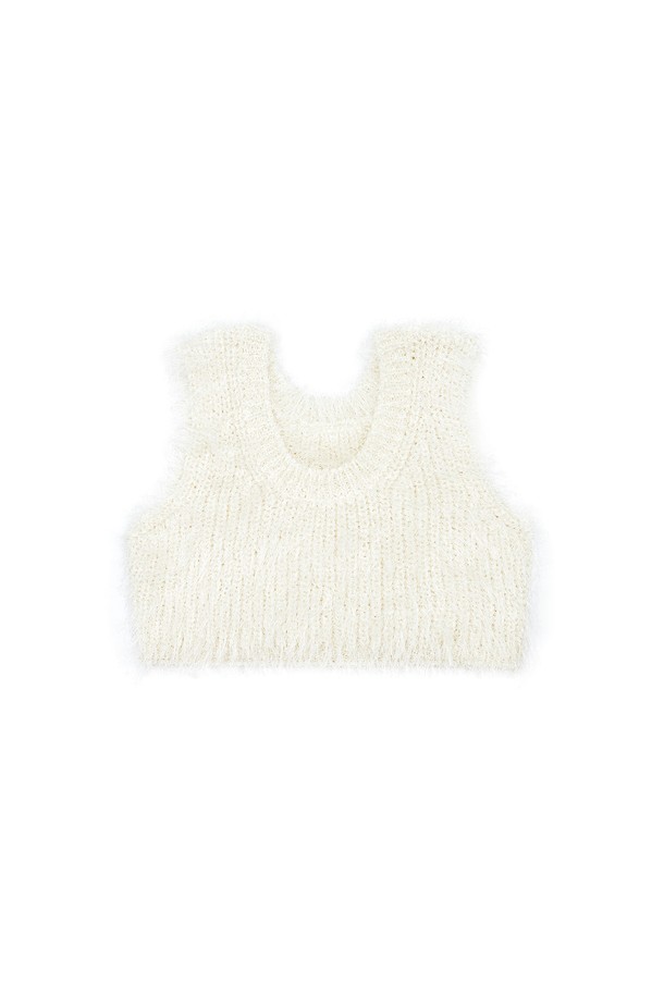 MARGARIN FINGERS - 베스트 - [23FW] BRUSH CROP KNIT VEST (IVORY)