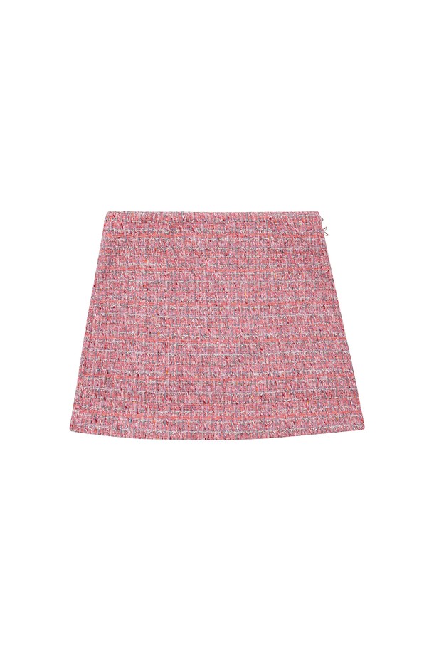 MARGARIN FINGERS - 미니스커트 - [23FW] TWEED LOW SKIRT (PINK)