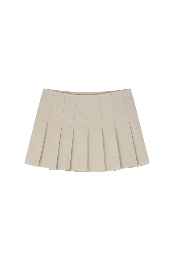 MARGARIN FINGERS - 미니스커트 - [23FW] LOW - RISE PLEATS SKORTS (BEIGE)