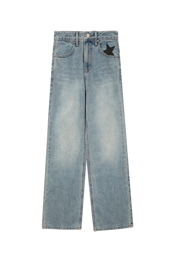 MARGARIN FINGERS - 데님 - [23FW] STAR POCKET DENIM PANTS (LIGHT BLUE)