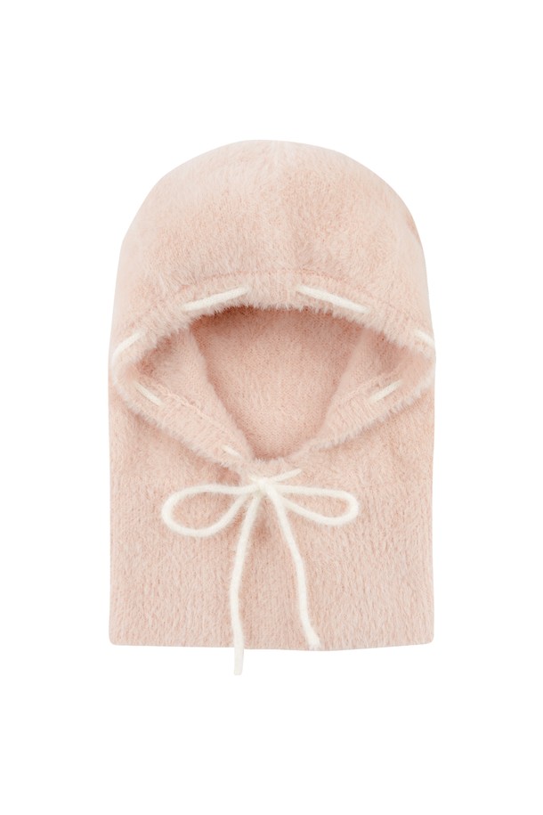 MARGARIN FINGERS - 모자 - [23WINTER] STITCH BRUSH BALACLAVA (PEACH)